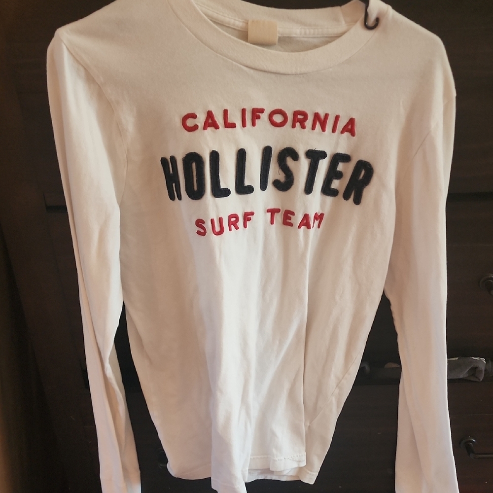 Hollister White Surf Team Long Sleeve Tee